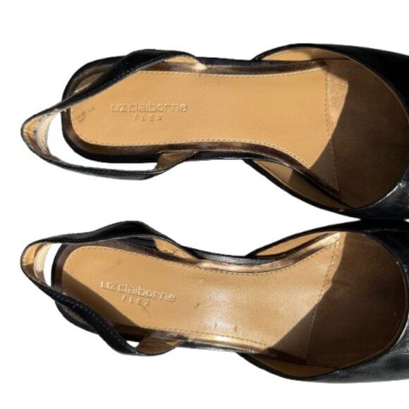 LIZ Claiborne Flex Black Alligator Slingback Pumps 9.5M - Picture 4 of 5